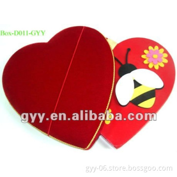 honey bee heart shaped paper box